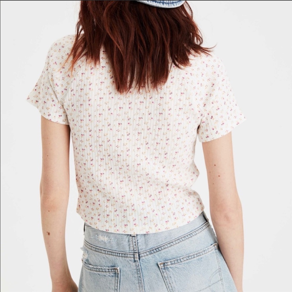 american eagle floral crop top